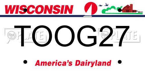 TOOG27 Wisconsin License Plate