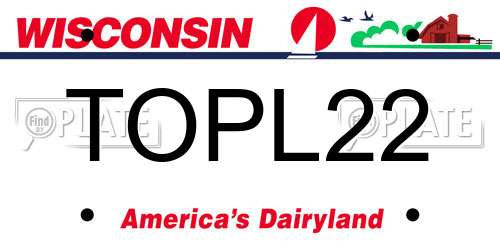 TOPL22 Wisconsin License Plate