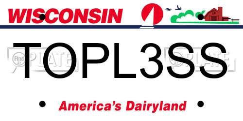 TOPL3SS Wisconsin License Plate