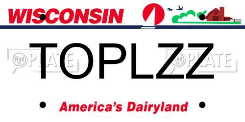 TOPLZZ Wisconsin License Plate