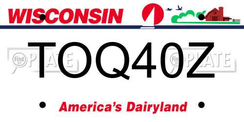 TOQ40Z Wisconsin License Plate