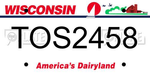 TOS2458 Wisconsin License Plate
