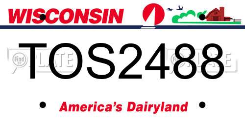 TOS2488 Wisconsin License Plate
