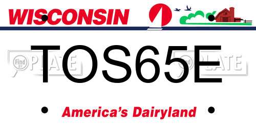 TOS65E Wisconsin License Plate