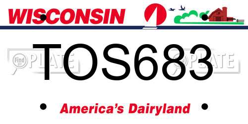 TOS683 Wisconsin License Plate