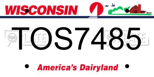 TOS7485 Wisconsin License Plate