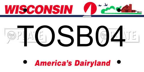 TOSB04 Wisconsin License Plate