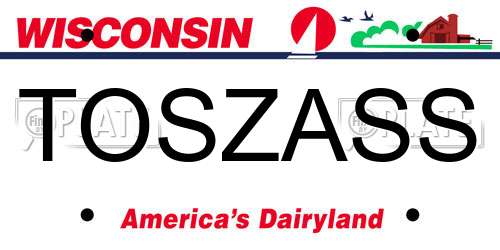 TOSZASS Wisconsin License Plate