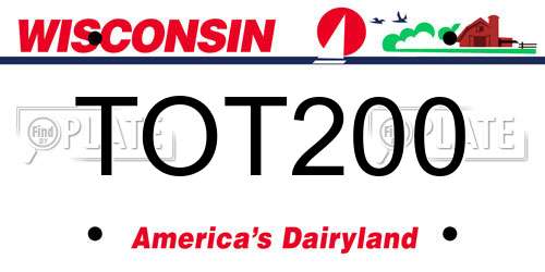 TOT200 Wisconsin License Plate