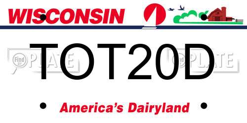 TOT20D Wisconsin License Plate