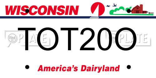 TOT20O Wisconsin License Plate