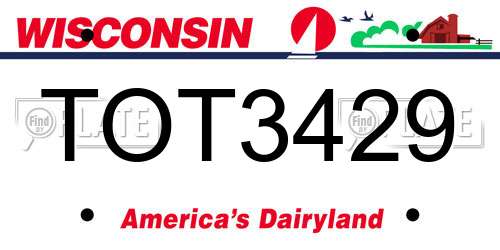TOT3429 Wisconsin License Plate