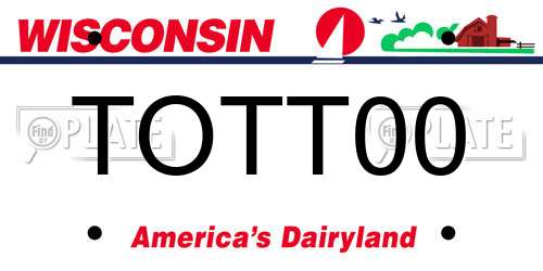 TOTT00 Wisconsin License Plate