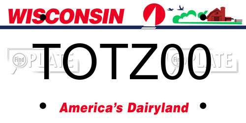 TOTZ00 Wisconsin License Plate
