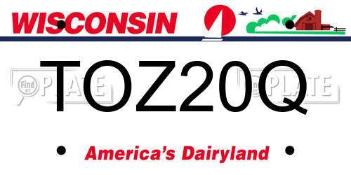 TOZ20Q Wisconsin License Plate