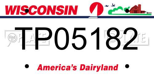 TP05182 Wisconsin License Plate