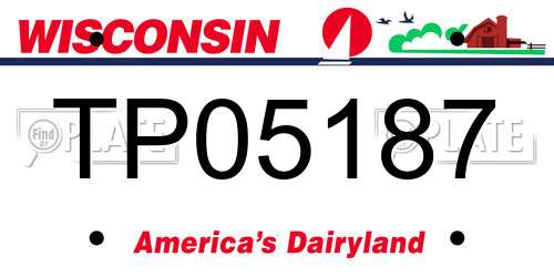 TP05187 Wisconsin License Plate