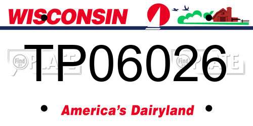 TP06026 Wisconsin License Plate