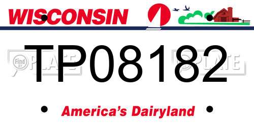 TP08182 Wisconsin License Plate