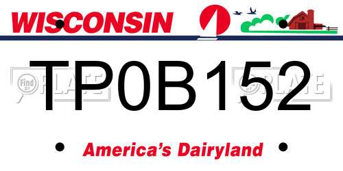 TP0B152 Wisconsin License Plate