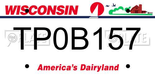 TP0B157 Wisconsin License Plate