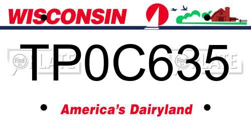 TP0C635 Wisconsin License Plate