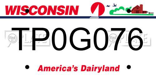 TP0G076 Wisconsin License Plate