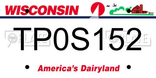 TP0S152 Wisconsin License Plate