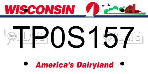 TP0S157 Wisconsin License Plate