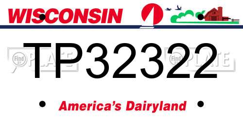 TP32322 Wisconsin License Plate