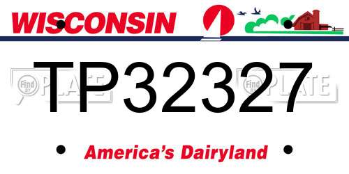 TP32327 Wisconsin License Plate