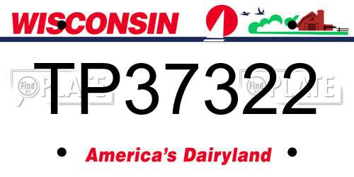 TP37322 Wisconsin License Plate