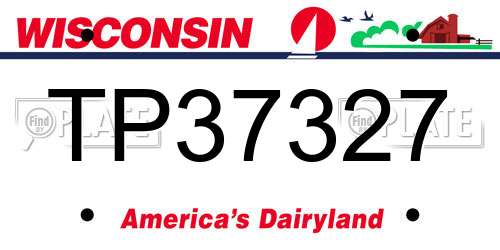 TP37327 Wisconsin License Plate