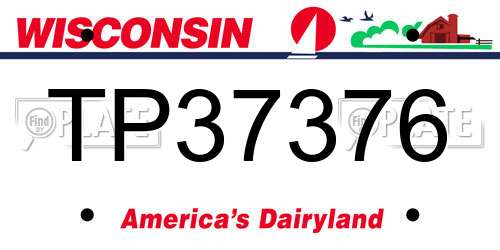 TP37376 Wisconsin License Plate