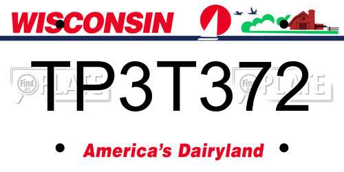 TP3T372 Wisconsin License Plate