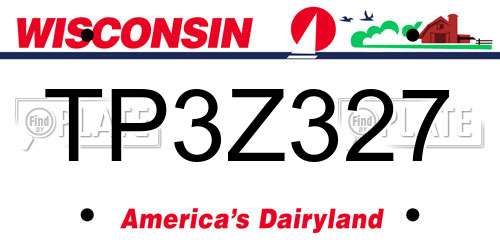 TP3Z327 Wisconsin License Plate