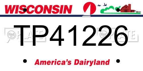 TP41226 Wisconsin License Plate
