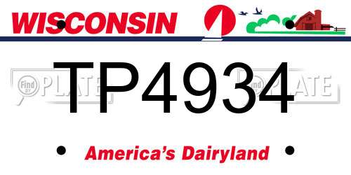 TP4934 Wisconsin License Plate