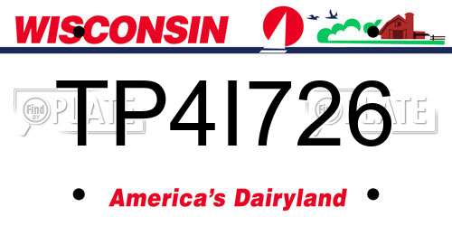 TP4I726 Wisconsin License Plate