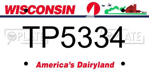 TP5334 Wisconsin License Plate