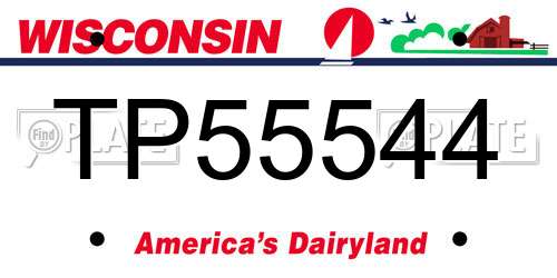 TP55544 Wisconsin License Plate