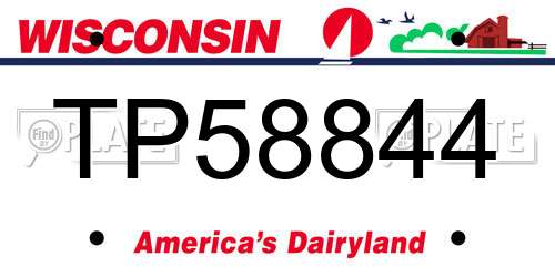 TP58844 Wisconsin License Plate