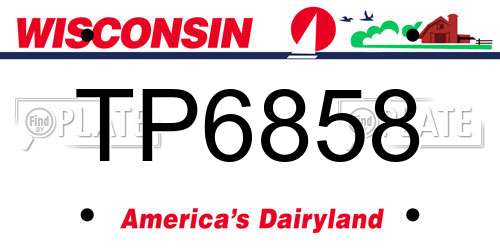 TP6858 Wisconsin License Plate