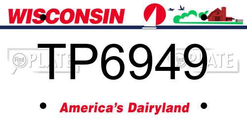 TP6949 Wisconsin License Plate