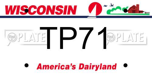 TP71 Wisconsin License Plate