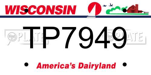 TP7949 Wisconsin License Plate