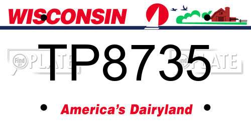 TP8735 Wisconsin License Plate