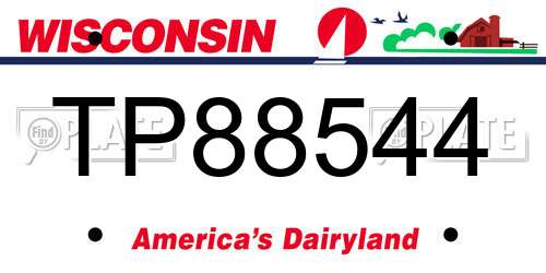 TP88544 Wisconsin License Plate
