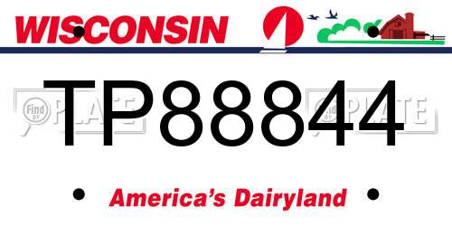 TP88844 Wisconsin License Plate