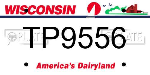 TP9556 Wisconsin License Plate
